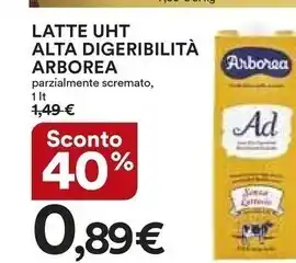 Ipercoop Arborea latte uht alta digeribilita offerta