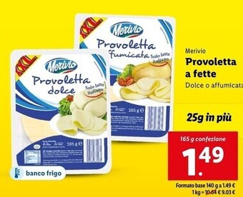 Lidl Merivio provoletta a fette offerta