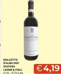 Mercatò Giacosa leone & figli dolcetto d'alba doc giacosa offerta