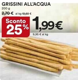 Ipercoop Grissini all'acqua offerta