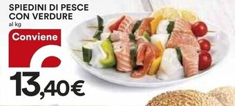 Spiedini di pesce con verdure