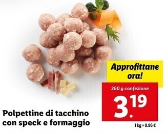 Lidl Polpettine di tacchino con speck e formaggio offerta