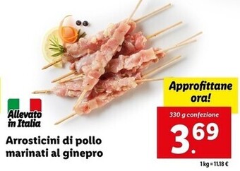Lidl Arrosticini di pollo marinati al ginepro offerta