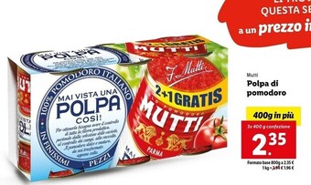 Lidl Mutti polpa di pomodoro offerta
