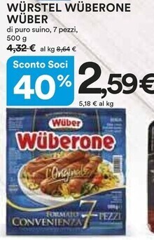 Ipercoop Wuber wurstel wuberone offerta