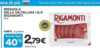 Ipercoop Rigamonti bresaola della valtellina igp offerta