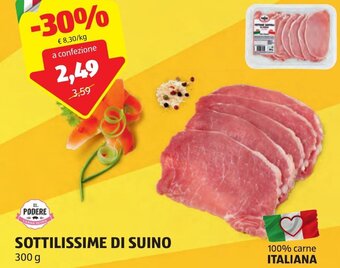 ALDI SOTTILISSIME DI SUINO 300 g offerta
