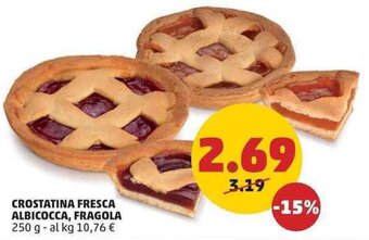 PENNY CROSTATINA FRESCA ALBICOCCA, FRAGOLA 250 g offerta