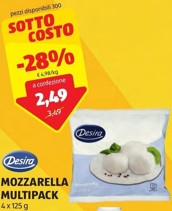 ALDI MOZZARELLA MULTIPACK 4 x 125 g offerta