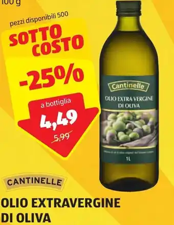 ALDI CANTINELLE OLIO EXTRAVERGINE DI OLIVA 1 l offerta