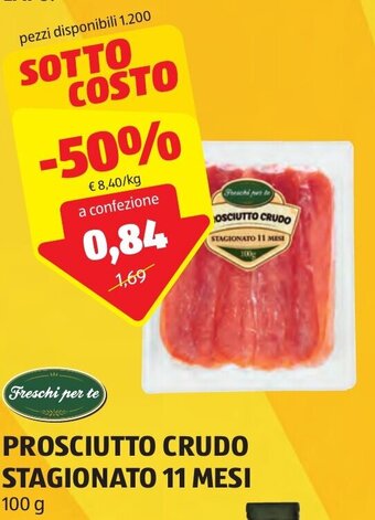 ALDI PROSCIUTTO CRUDO STAGIONATO 11 MESI 100 g offerta