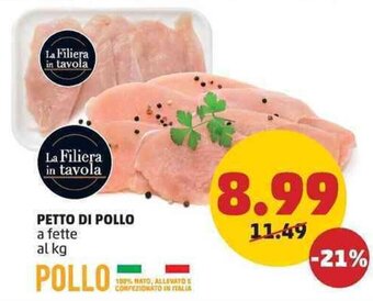 PENNY La Filiera in tavola PETTO DI POLLO a fette offerta