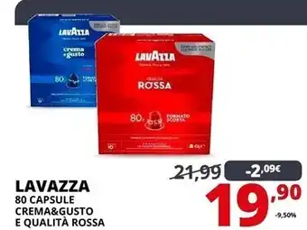 Comet Lavazza 80 capsule crema & gusto e qualità rossa offerta