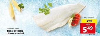 Lidl Gastronomia di mare tranci di filetto di baccala salati offerta