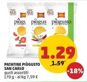 PENNY PATATINE PIÙGUSTO SAN CARLO gusti assortiti 170 g offerta