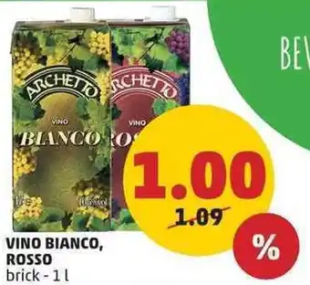 PENNY VINO BIANCO, ROSSO brick - 1 l offerta