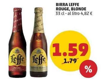 PENNY BIRRA LEFFE ROUGE, BLONDE 33 cl offerta