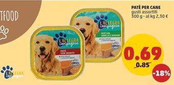 PENNY PATÈ PER CANE gusti assortiti 300 g offerta