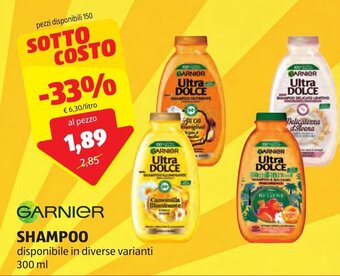 ALDI GARNIER SHAMPOO disponibile in diverse varianti 300 ml offerta