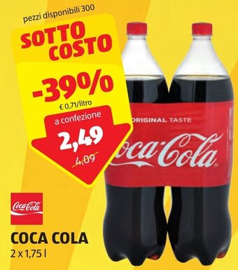 ALDI COCA COLA 2 x 1,75 l offerta