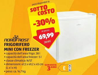 ALDI NORDFROST FRIGORIFERO MINI CON FREEZER offerta