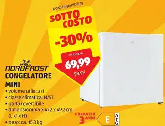NORDFROST CONGELATORE MINI • volume utile: 31 l