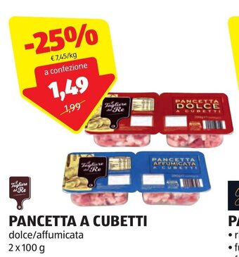 ALDI PANCETTA A CUBETTI dolce/affumicata 2 x 100 g offerta