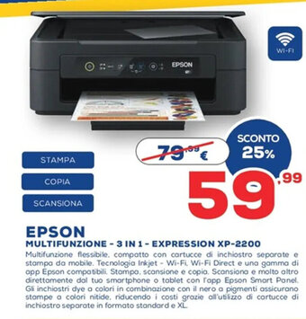 Euronics EPSON MULTIFUNZIONE - 3 IN 1 - EXPRESSION XP-2200 offerta