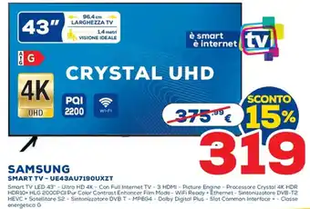 Euronics SAMSUNG SMART TV - UE43AU7190UXZT offerta