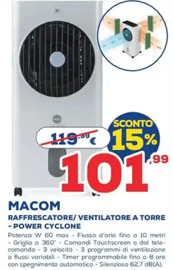 MACOM RAFFRESCATORE/ VENTILATORE A TORRE - POWER CYCLONE