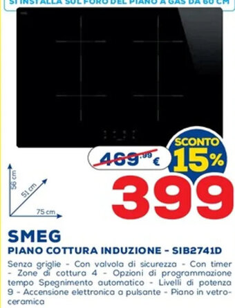 Euronics SMEG PIANO COTTURA INDUZIONE - SIB2741D offerta