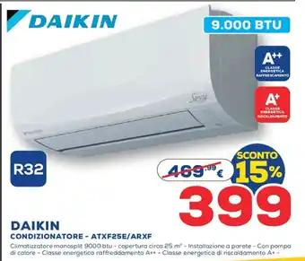 Euronics DAIKIN CONDIZIONATORE - ATXF25E/ARXF offerta