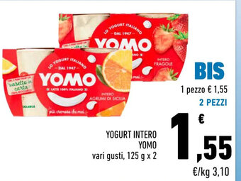 Conad City YOGURT INTERO YOMO vari gusti, 125 g x 2 offerta