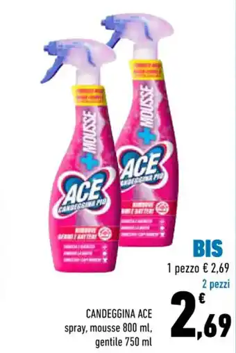 Conad City CANDEGGINA ACE spray, mousse 800 ml, gentile 750 ml 2 pezzi offerta