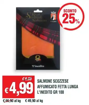 Banco Fresco SALMONE SCOZZESE AFFUMICATO FETTA LUNGA L'INEDITO GR 100 offerta