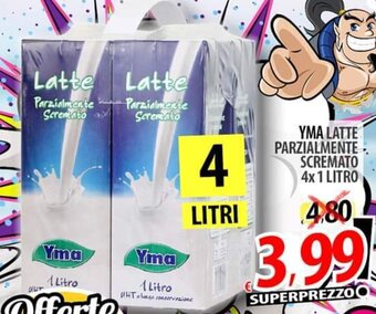 Il Genio Supermercato YMA LATTE PARZIALMENTE SCREMATO 4x 1 LITRO offerta