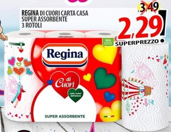 Il Genio Supermercato REGINA DI CUORI CARTA CASA SUPER ASSORBENTE 3 ROTOLI offerta
