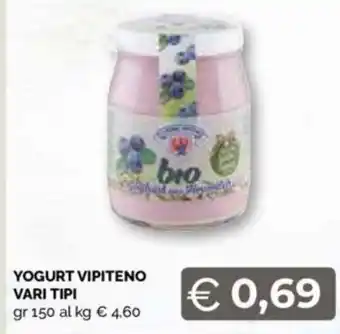 Mercatò YOGURT VIPITENO VARI TIPI gr 150 offerta