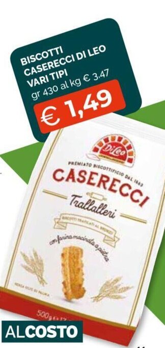 Mercatò BISCOTTI CASERECCI DI LEO VARI TIPI gr 430 offerta