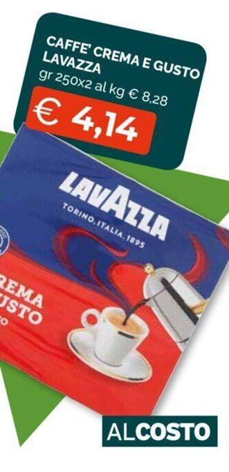 Mercatò CAFFE' CREMA E GUSTO LAVAZZA gr 250x2 offerta