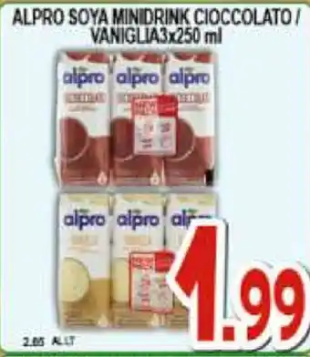 Sacoph Alpro Soya Minidrink Cioccolato/Vaniglia 3x250ml offerta