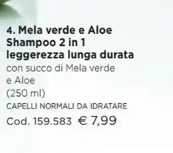Bottega Verde Mela Verde E Aloe Shampoo 2 In 1 Leggerezza Lunga Durata offerta
