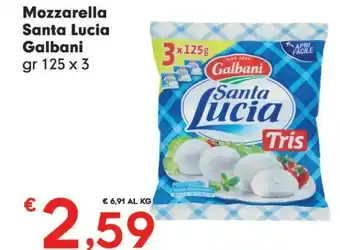 Despar Galbani Mozzarella Santa Lucia 375 G(ml) offerta