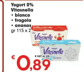 Eurospar Danone Vitasnella Bianco Senza Lattosio 230 G(ml) offerta