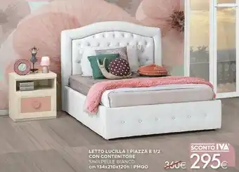 Mondo Convenienza Letto Lucilla 1 Piazza E 1/2 Con Contenitore offerta