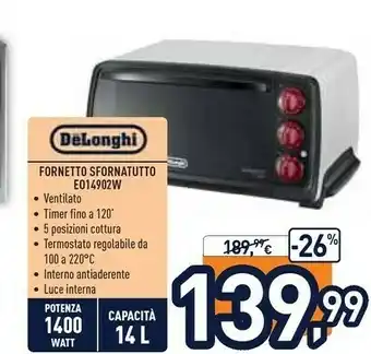 Unieuro De Longhi Fornetto Dfornatutto E014902W offerta