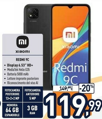 Unieuro Xiaomi Redmi 9C offerta