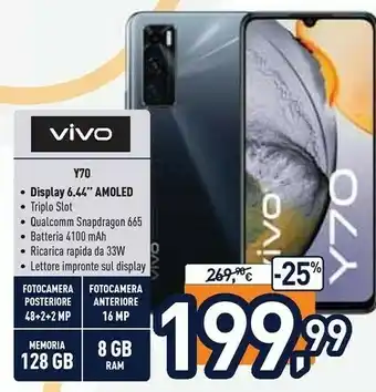 Unieuro Vivo Y70 128 GB offerta