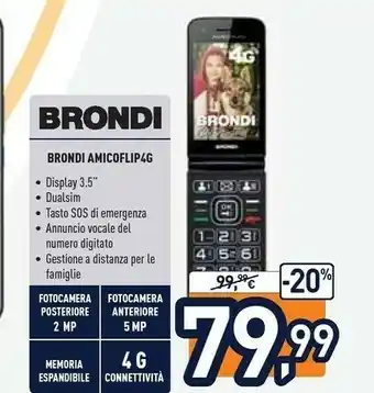 Unieuro Brondi Amico Flip 4G offerta