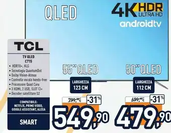 Unieuro TCL TV 50'' QLED C715 offerta